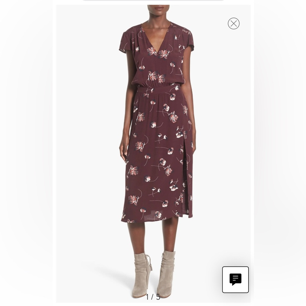 Leith floral midi dress
